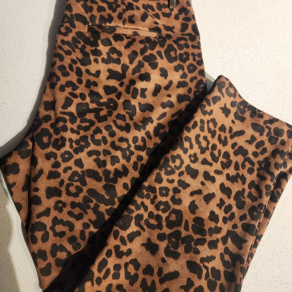 Leopard Print Straight Leg Pants